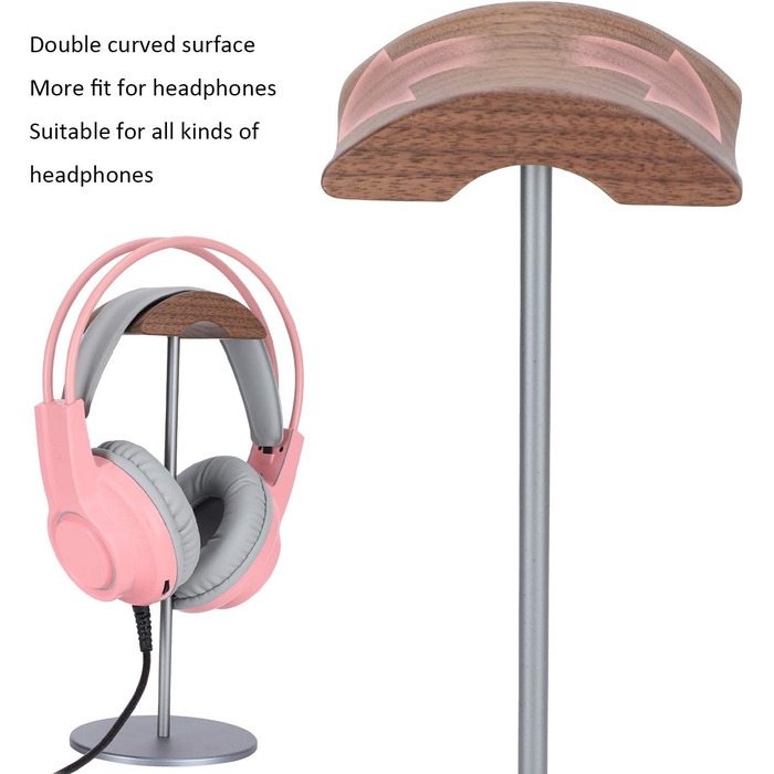 Підставка для навушників Cikonielf з натурального горіхового дерева та алюмінію