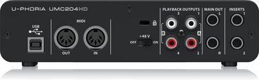 Аудіоінтерфейс Behringer U-PHORIA UMC204HD 2x4, USB, 24-біт/192 кГц, з мікрофонними підсилювачами Midas