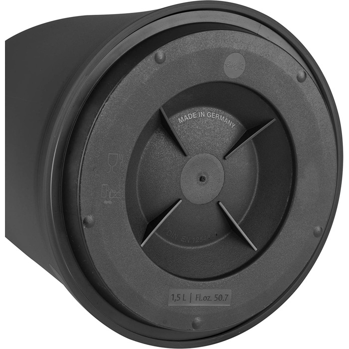 Термос Emsa Mambo Isolierkanne 1000 мл, білий, з чорною кавовою чашкою | Зберегає тепло 12 год, холод - 24 год | Quick Tip Verschluss