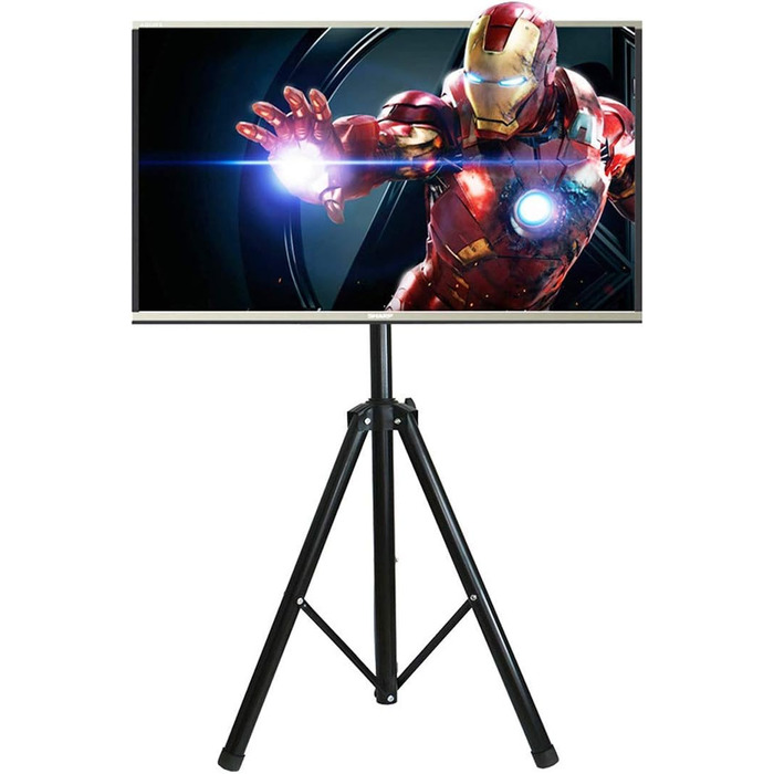 Штатив для телевізора YFLY: регульована висота, для плоских екранів 81-139.7 см, чорний