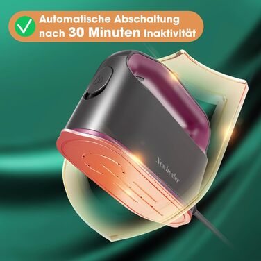 Праска Newbealer: компактна туристична праска, 1200W, 3 режими, швидкий нагрів 45с, зелений/пісочний колір