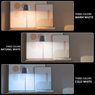 LED настільна лампа MALUX 2 шт. бездротова з сенсором, для дому та вулиці, акумуляторна, 3 режими температури кольору, регулювання яскравості, таймер, чорний/сірий