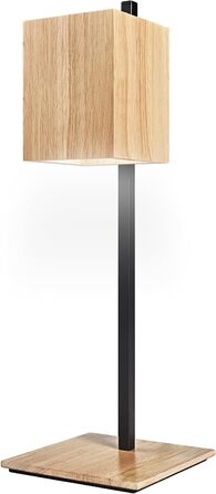 Настільна лампа LEDVANCE SMART WiFi DECOR Wood, 8 Вт, 650 лм, регульоване біле світло (від 3000K до 6500K), з можливістю регулювання яскравості, сертифікована FSC деревина, керування через додаток, сумісна з Domopolis, Google і Co, чорна настільна лампа