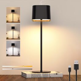 LED настільна лампа бездротова з акумулятором, торшери сенсорні з регулюванням яскравості, портативні лампи з USB-C зарядкою, 5600mAh, перезаряджувані, для дому та вулиці (2 шт.)