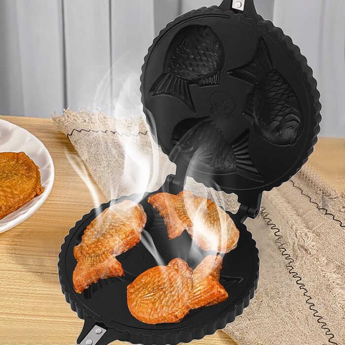 Вафельниця для випікання у формі риби, антипригарне покриття, алюміній, 42x19.5x14 см