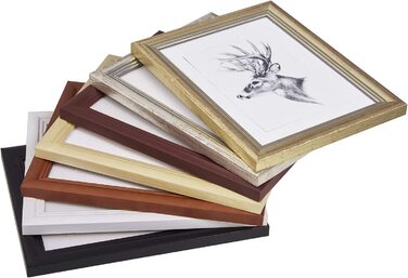 Набір рамок для фотографій WOLTU 10, скляна панель в стилі cm Artos в дерев'яній рамці, фотогалерея, (чорний, 18x24)