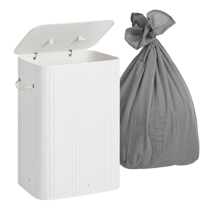 Кошик для білизни Relaxdays з бамбука з 2 відділеннями