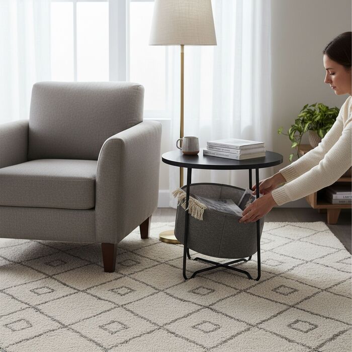 Relaxdays: Приставний столик з кошиком