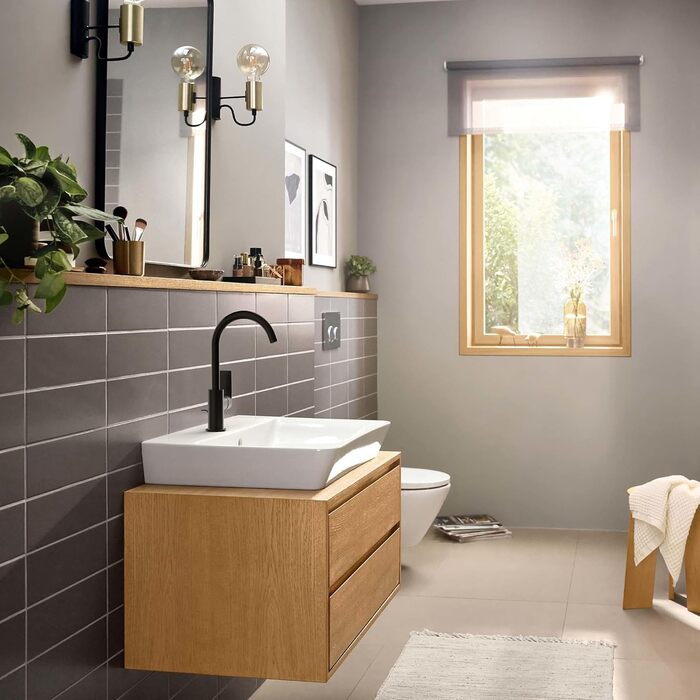 Змішувач для ванної кімнати Hansgrohe Rebris E з витягнутим виливом, хром, економічний (EcoSmart), 72557000