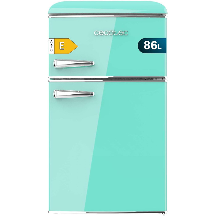 Холодильник Cecotec Bolero CoolMarket 2D Origin 86L: Ретро дизайн, 86 літрів, клас E, зелений колір