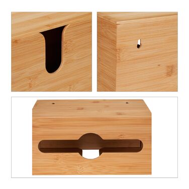 Диспенсер для паперових рушників Relaxdays з бамбука з кришкою