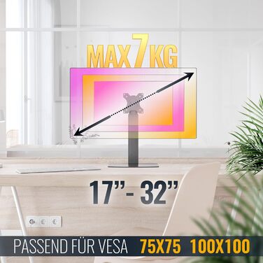 Кріплення для монітора RICOO TS4011: настільна підставка VESA для моніторів 17-32 дюймів, регульована, настільна