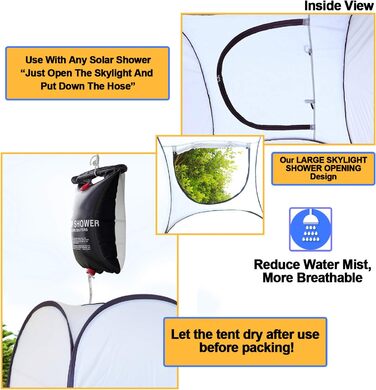 Намет для душу Pop-Up Leader Accessories, 122x100x198 см, великий, блакитний
