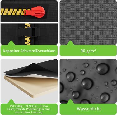 Батут JUMMICO вуличний Ø360 см з сіткою безпеки, чорний - для дітей та дорослих