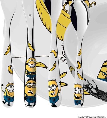 Набір дитячого посуду Minions WMF Cromargan, 6 предметів, з нержавіючої сталі, від 3 років, без гравію, придатний для миття в посудомийній машині