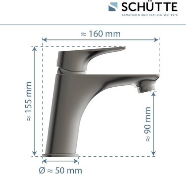 Змішувач для ванної кімнати SCHÜTTE BOSTON - однозахватна модель з нержавіючої сталі (графіт)
