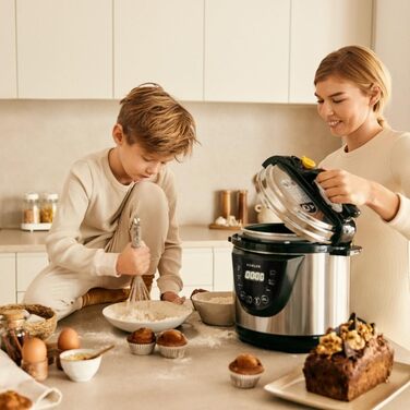 Електричний сковорода-каструля NEWLUX Chef Pot V110, 6L, 10 програм, 1000W, таймер 24год, 2 режими тиску