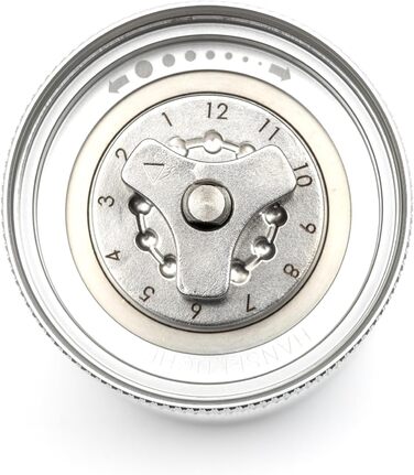 Ручна кавомолка з прецизійним жорновим механізмом з нержавіючої сталі та дерев'яним ручним грифом - для еспресо, з нержавіючої сталі (срібляста матова)