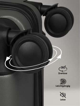 Набір валіз Smartbox Hartschalen 3-в-1 для жінок та чоловіків | Легкі та міцні валізи з ABS-пластику | 4 колеса та кодовий замок (Edition 05) (Антрацит, валіза S (55 см))