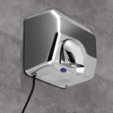 Електричний сушар для рук автоматичний, високошвидкісний, нержавіюча сталь, 2300W, настінний монтаж, сушка за 8-10 секунд, для комерційних туалетів