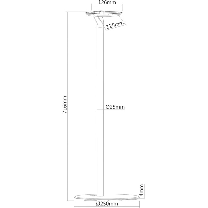 Підставка для SONOS ONE / Play:1 (2 шт.) Conecto CC50596-2, біла, з кабелеуправлінням, висота 71,6 см, до 3 кг