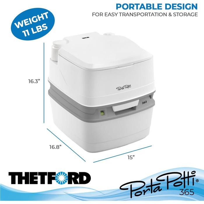 Thetford Porta Potti 365 Qube: портативна туалетна кабінка, біла, 414 x 383 x 427 мм