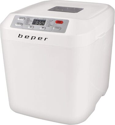 Хлібопекарська машина BEPER з антипригарним контейнером з ABS пластику, біла