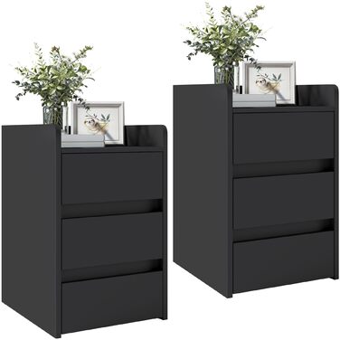 Приліжкові тумбочки YITAHOME (2 шт) з металевими ніжками та ручками, білий колір, 3 висувні ящики, 35 x 40 x 59 см, для спальні та вітальні