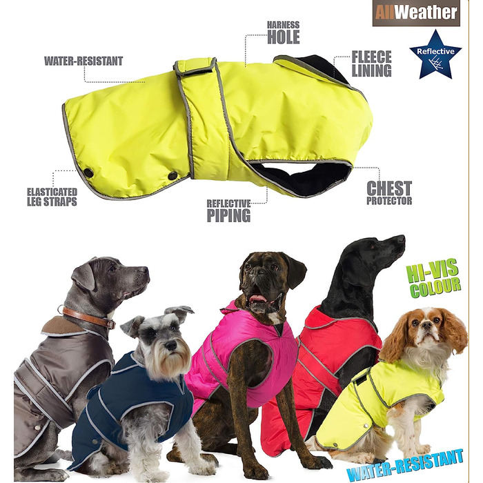 Пальто Ancol Stormguard для собак, розмір S або M, Довжина 35 см або підходить для обхвату 42-58 см, 980186, (Чорний, XL)