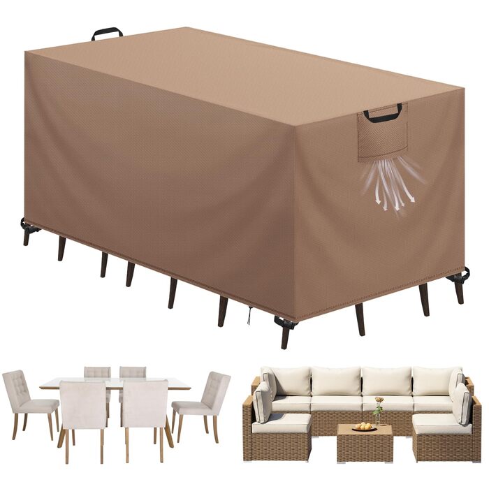 Водонепроникний чохол для садово-патіо меблів 420D Oxford, захист від УФ-променів, 125x63x74 см