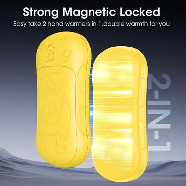 Електричні грілки для рук, 2 шт. 6000mAh, акумуляторні, багаторазові, для активного відпочинку, спорту, полювання, гольфу, кемпінгу, теплий подарунок для жінок, чоловіків, дітей (жовті)