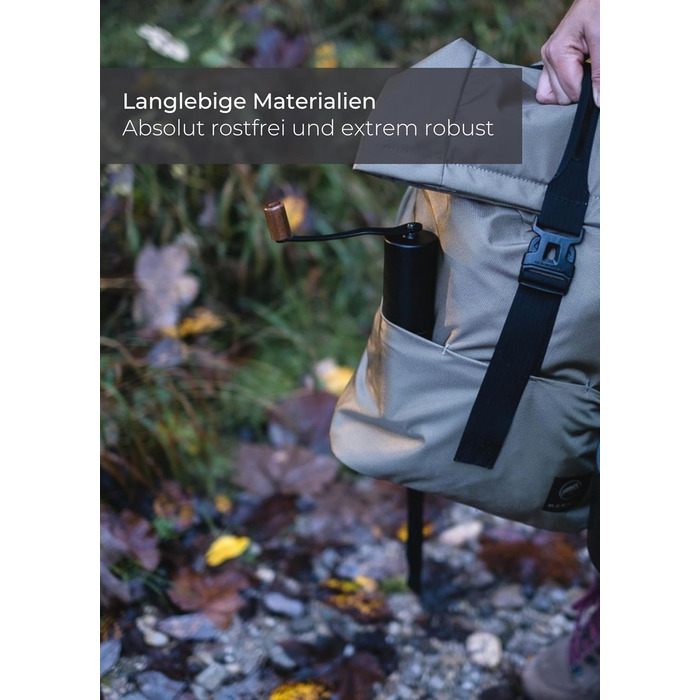 Ручна кавомолка Lambda Coffee з нержавіючої сталі та керамічним жорном | Для еспресо та інших сортів кави | З регулюванням ступеня помолу | Nautic Night