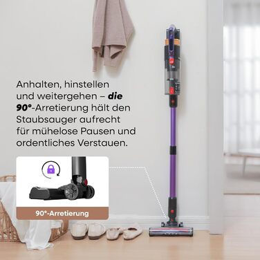 Бездротовий акумуляторний пилосос UNINELL HOME 48000Pa, 550W, 65 хвилин роботи, LED-дисплей, антизаплутувальна щітка, тиха робота, для килимів, твердих підлог та шерсті тварин (фіолетовий)