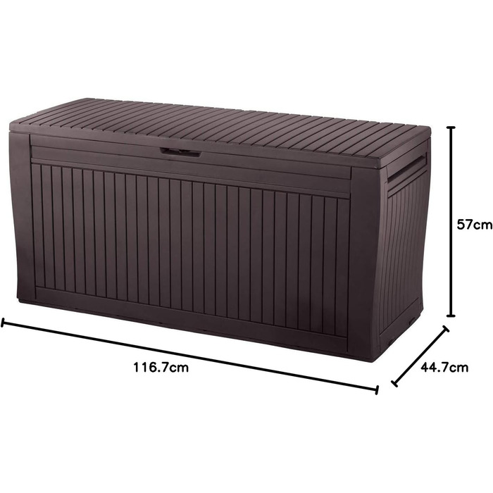 Водонепроникний ящик для подушок Koll Living 270л з вентиляцією, дерев'яний дизайн, витримує до 250 кг