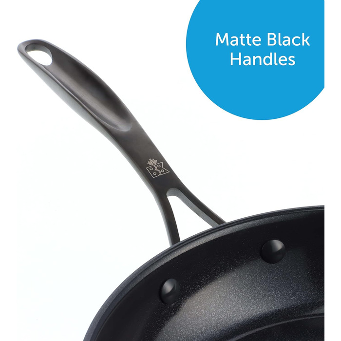 Керамічна чорна нержавіюча сталь, здорове керамічне антипригарне покриття, без PFAS, можна мити в посудомийній машині, духовці, індукційно, чорний (24 см, сковорода)
