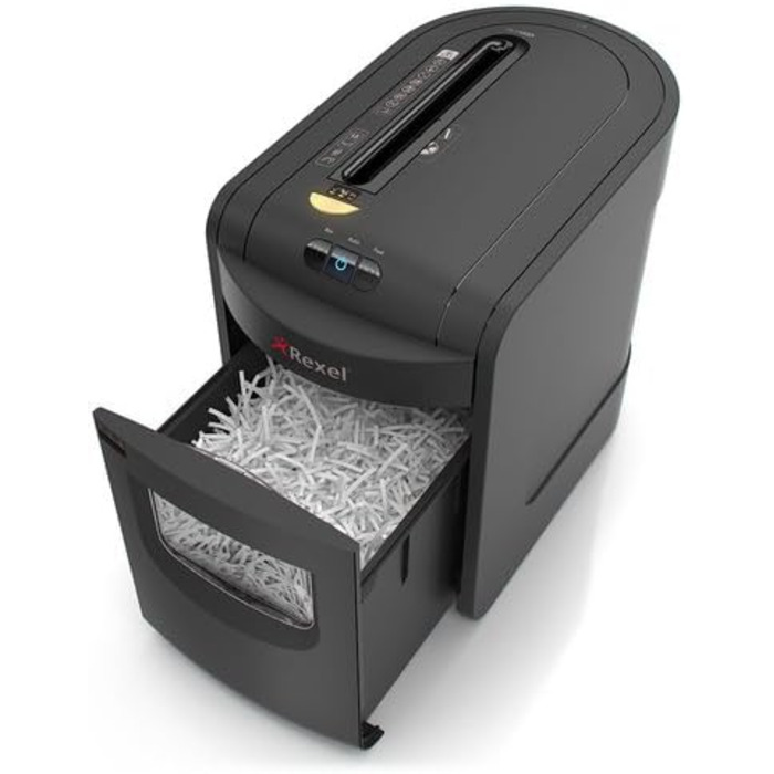 Шредер Rexel REM820 для документів, мікроріз, ручний привід, 23 л, чорний