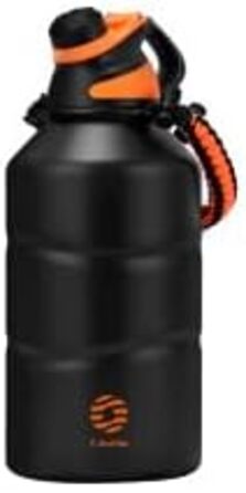 Пляшка для води з нержавіючої сталі Fjbottle 1,9 л з подвійною стінкою з магнітною кришкою, пляшка для води без BPA з вакуумною ізоляцією, велика металева пляшка для води Пітчер великої місткості, захищений від протікання для спорту, кемпінгу, тренажерног