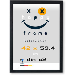 Рамка для фотографій DIN A4 229, 7 см / щаслива рамка / акрилова / дерев'яна рамка в / SteTas / зроблено в Німеччині (42 x 59,4 см (DIN A2), чорний)