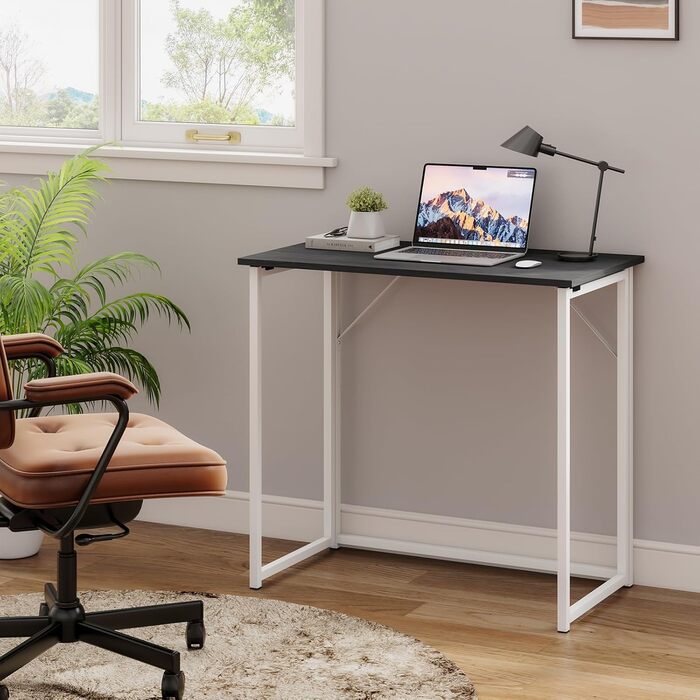 Стіл Dripex розкладний для комп'ютера, PC стіл для home office, білий та темний дуб (з монтажем)