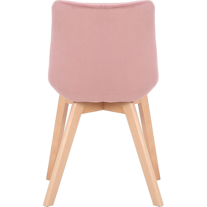 Набір з 2 стільців для обідньої зони Passaic, м'яке оксамитове сидіння, ергономічний дизайн, захист для підлоги, до 150 кг, рожевий колір