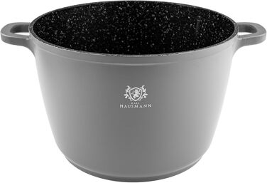 Каструля з антипригарним покриттям 10 літрів з кришкою, діаметр 28 см, з алюмінієвого лиття, для всіх типів плит (включаючи індукцію), сіра. Ідеально підходить для супу, тушкування та приготування великих порцій.