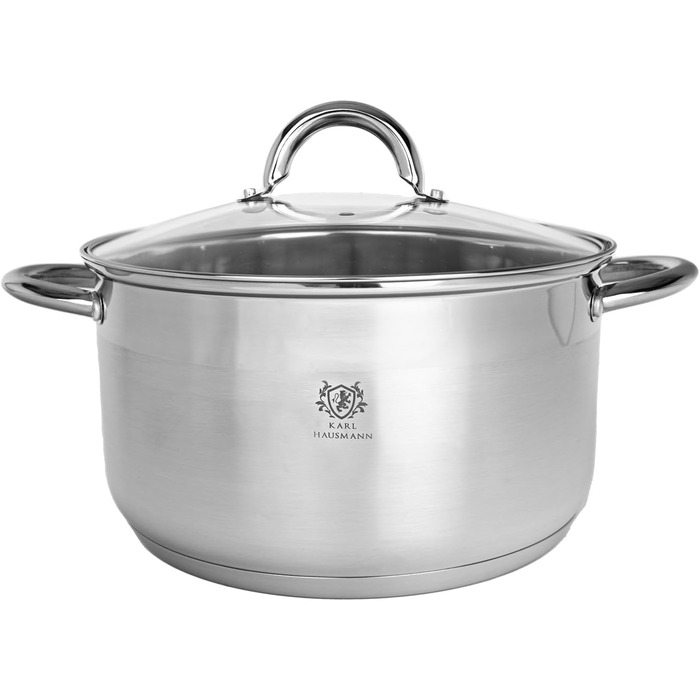 Німецький каструля з нержавіючої сталі 5л з кришкою Ø24 см - для всіх типів плит (індукція)