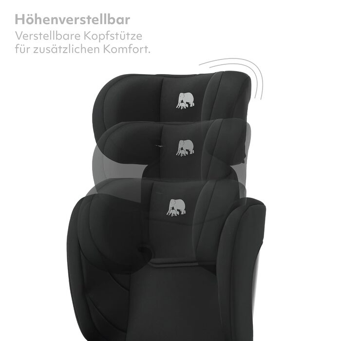 Автокрісло Deryan Charlie i-Size 100-150 см, 9-36 кг, 3.5-12 років, Чорне - з ременями безпеки, регульований підголівник, бічний захист