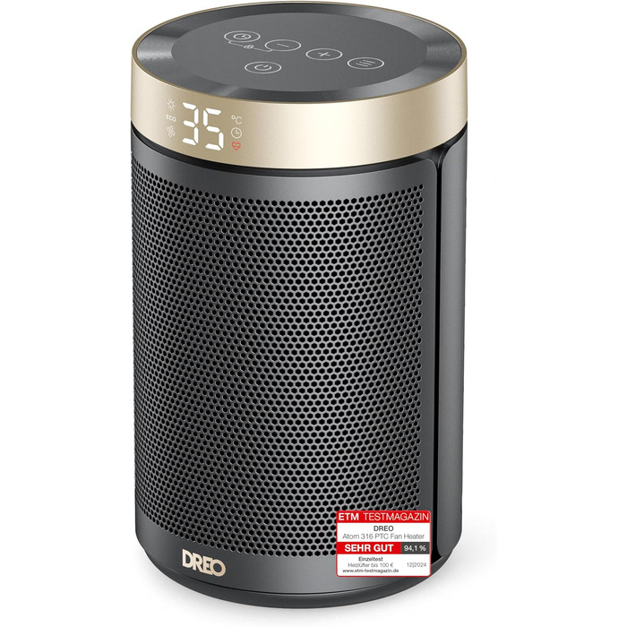 Електричний обігрівач Dreo Atom 316: тихий, керамічний, з термостатом та захистом, 1500W