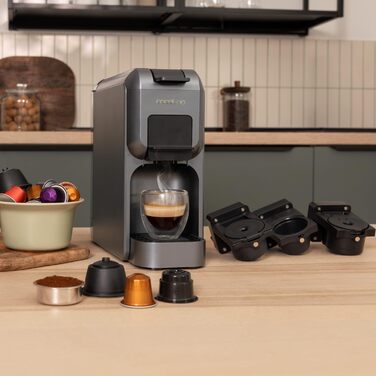 Кавомашина Cecotec Freestyle Compact Black: 1350W, Thermoblock, 20 Bar, 4-в-1 для еспресо, сумісна з Dolce Gusto, Nespresso, K-Fee, об'єм резервуару 800 мл