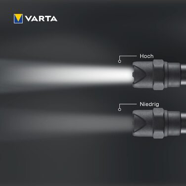 Світлодіодний ліхтарик VARTA потужністю 6 Вт, включаючи електричний. 3 батарейки ААА, неруйнівний світильник F10 Pro, лампа, робочий світильник з двома режимами освітлення, надміцний кишеньковий ліхтарик невеликого розміру, захищений від води і пилу (F20 