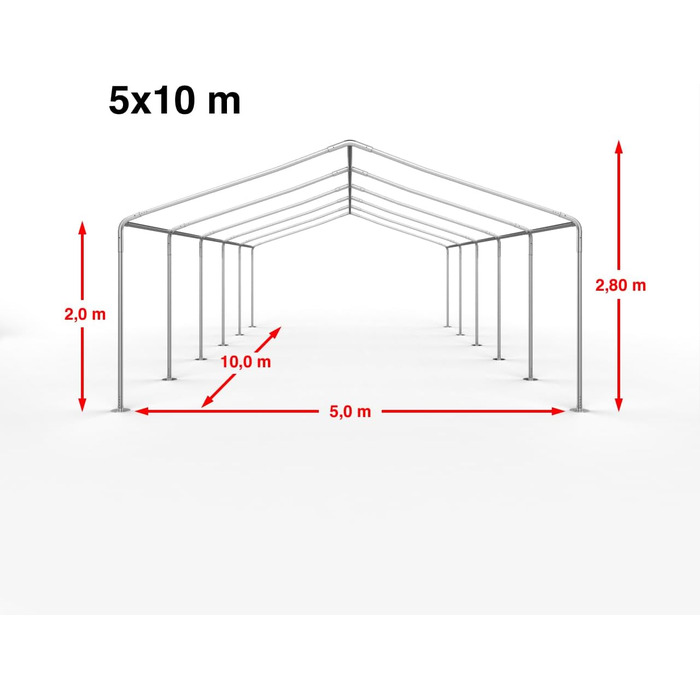Павільйон для вечірок TOOLPORT 5x10 м, водонепроникний, міцний PVC, швидкий монтаж