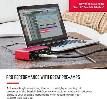 Focusrite Scarlett Solo 3rd Gen USB Аудіоінтерфейс для гітаристів, вокалістів та музикантів - Bundle