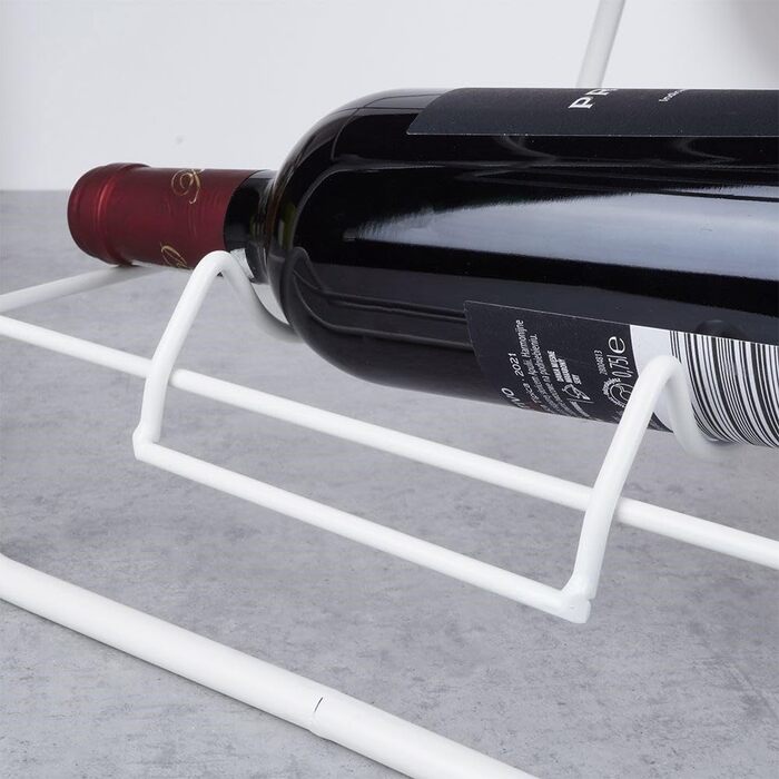 Металева підставка для вина Vilde, біла, 33x29x46 см