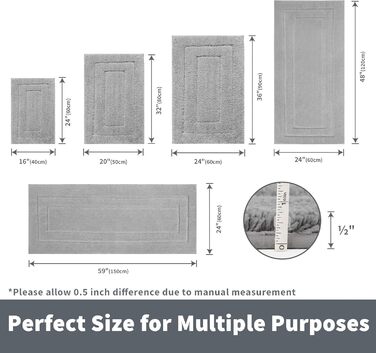 БАБУСЯ КАЖЕ Килимок для ванної кімнати 50x80 см, не ковзає, супер м'який, можна прати, сірий